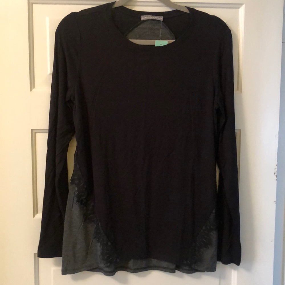 Lace detail knit top
